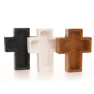 Kruis Vorm Houten Deegkom Handgemaakte Kruis Houten Kom Houten Deegkom Voor Het Maken Van Kaars - Product Image 1