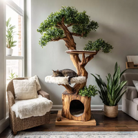 Nouveau design 2026 : Arbre à chat moderne de luxe en bois, tout-en-un, multi-niveaux, gain de place, pour la maison et les petits appartements