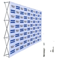 Système de bannière pop-up pliable durable, cadre en aluminium réutilisable, rangement et transport faciles pour les expositions commerciales