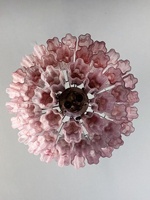 Magnifique lustre italien vintage en verre de Murano fait main, rose, pour la décoration du salon, de la salle à manger et de la chambre à coucher
