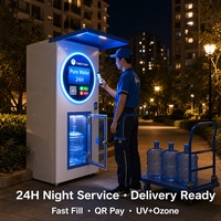 Máquina Expendedora de Agua Fría con Ósmosis Inversa de 800 GPD, Kiosco de Purificación y Recarga para Comunidades, Áreas Públicas y Exteriores
