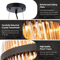 Lustre en cristal de luxe de grande taille, G9 LED, vente en gros d'usine, cadre en métal noir, luminaire suspendu pour salon, décoration de villa