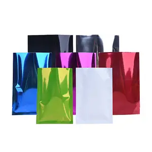 100 Uds Mini bolsa de papel de aluminio puro con parte superior abierta colorida sellado térmico plano Mylar Candy bolsas de almacenamiento pequeñas bolsas de muestra
