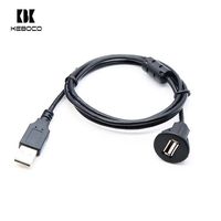 Cable de Extensión USB 2.0 Macho a Hembra para Montaje Empotrado en Panel, para Modificación de Autos, Camiones y Embarcaciones