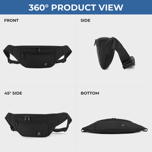 Sac <span class=keywords><strong>banane</strong></span> tactique de sport d'extérieur avec logo personnalisé, deux fermetures éclair, sangle extensible, imperméable, pour homme - Product Image 2