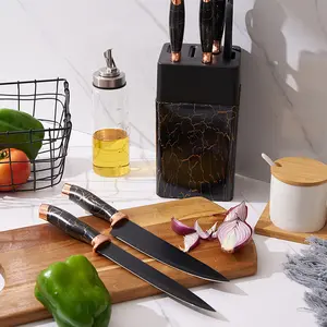 Gadget da cucina più venduti 7 pezzi cucina in acciaio inox coltelli da cucina utensili da cucina coltello con supporto