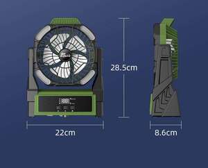 Ventilador Recargable de 10000mAh para Camping, con Doble Motor, Luz LED Brillante, USB, Portátil, de Escritorio, para Caravanas, Tiendas de Campaña y Emergencias - Product Image 6