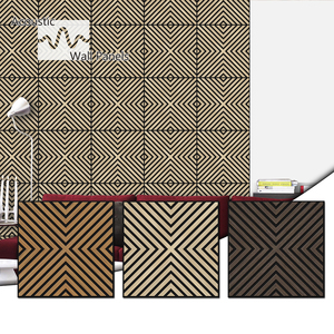 <span class=keywords><strong>Panneau</strong></span> acoustique en <span class=keywords><strong>bois</strong></span> 3D avec motif géométrique en forme de flèche, finition chêne MDF, insonorisation, décoration murale pour home cinéma et salon - Product Image 1