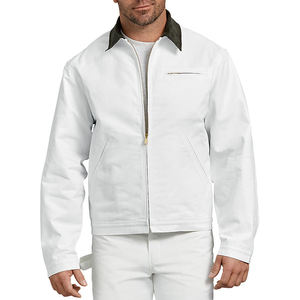 YIMAI Fornitore di Tendenza Giacche Bianche Personalizzate Cappotti da Uomo <span class=keywords><strong>100</strong></span>% <span class=keywords><strong>Cotone</strong></span> Twill Giacca con Blocchi di Colore Colletto Rovesciato Giacca da Lavoro per Uomo - Product Image 2