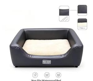 Multifunctional Raised Pet <b>Bed</b> With Solid Wood Accessories Silicone Bowls Waterproof Leather Orthopedic <b>Dog</b> Cat <b>Bed</b> - Product Image 1