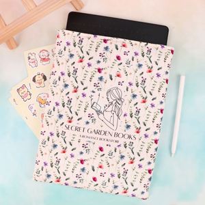 Funda Protectora Acolchada de Lona con Diseño Floral Personalizado para Lector Electrónico, con Bolsillo Frontal, Estilo Bolso, con Asa y Logotipo, para Regalo - Product Image 1