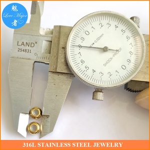 Risultati dei monili del distanziatore del tappo dell'anello di gomma dello scorrevole dell'acciaio inossidabile lucidato lucido placcato oro all'ingrosso MJJF-150 G - Product Image 3