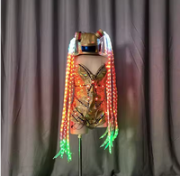 Party Bar Favors LED Robe Sexy Avec Casque LED Robot Costume Coloré LED Glowing Vêtements LED Costume pour Femmes