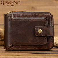 Dompet Pria Kulit Asli Berkualitas Tinggi, Minimalis, Kasual, Mewah, Vintage, untuk Kartu Kredit dan Kartu Bisnis