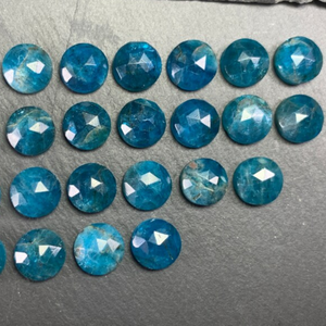 Apatite naturelle facettée de forme ronde, cabochon à dos plat, pierre précieuse pour la fabrication de bijoux, qualité AAA, bagues pour hommes et femmes - Product Image 1