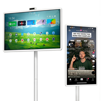 Layar Monitor Portabel Pintar 32 Inci, Layar Digital Signage, Monitor Layar Sentuh Bergerak, Tablet TV Pintar Android