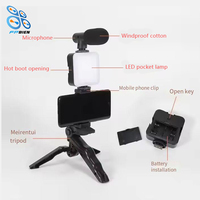 Video aufzeichnung studio ausrüstung Vlog-Stativ-Kit mit Mikrofon und Licht für Live-Übertragung youtube Videos Making Kit