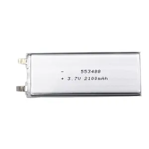 קטן גודל גדול קיבולת 553488 3.7v 2100mah נטענת Lipo סוללה האחרון