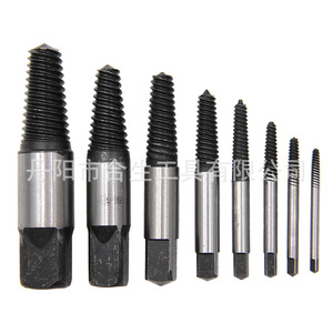 Juego de 8 extractores de tornillos Mr Drill, herramienta para remover tornillos dañados, acabado arenado, medidas en pulgadas imperiales - Product Image 1