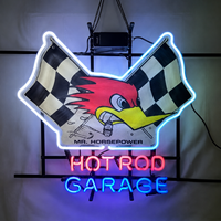 Letrero LED de Neón Retro Americano para Garaje, Decoración de Pared de Neón Personalizada para Pub, Cafetería, Cueva del Hombre
