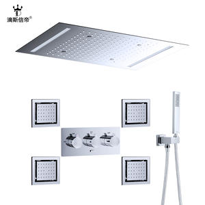 500x360mm LED Canopy <b>Shower</b> Set Wall-Mounted Ceiling-Mounted Concealed Installation <b>for</b> Bathroom Vanity <b>Lighting</b> - Product Image 3