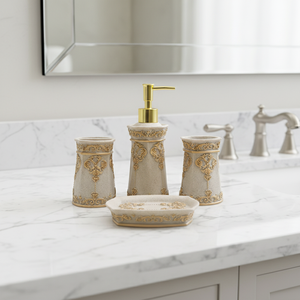 Set da Bagno di Lusso in Resina, Accessori Decorativi per Hotel 5 Stelle, Dispenser per Lozione, Design Retrò - Product Image 2