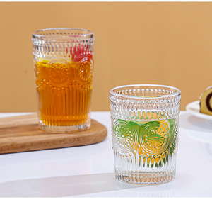 Tazza di vetro goffrato girasole con bordo in oro retrò con isolamento caffè e bevande fredde tazza per uso domestico - Product Image 5