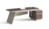 Escritorio de Gerente de Madera Sólida Moderna de Calidad Premium Personalizado, Muebles de Oficina de Lujo, Diseño Modular, Caja de Cables Oculta, Alimentación Integrada
