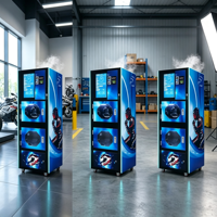 Machine de nettoyage de casques entièrement métallique avec paiement par pièces et code QR, désinfection, stérilisation, nettoyage à sec, entièrement automatique