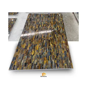 Natural Yellow Luxury Marble Granite Tiger Eye Stone Slabs For Wall Panel/Countetop