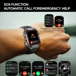 X5 1.96 "AMOLED HD hiển thị 5ATM không thấm nước SmartWatch Dual Band GPS 100 + multi-thể thao chế độ tập thể dục Tracker ngoài trời smartwatches - Product Image 3