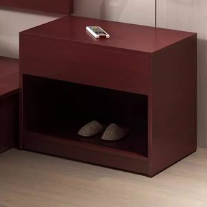Table de chevet d'hôtel en bois, meuble de rangement compact de style contemporain de qualité hôtelière pour chambre et salon - Product Image 1