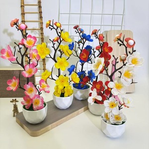 Bonsai <span class=keywords><strong>di</strong></span> <span class=keywords><strong>Fiori</strong></span> <span class=keywords><strong>di</strong></span> Prugna Diamantati Transfrontalieri per Capodanno e Festival <span class=keywords><strong>di</strong></span> Primavera, Decorazione per Soggiorno, Pianta in Vaso Simulata - Product Image 1