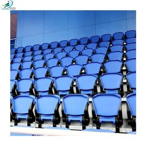 Kursi stadion lipat aluminium HDPE tahan penuaan dengan lengan dan bantal