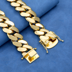 Collier chaîne cubaine NUOYA Hip Hop, plaqué or 18 carats, en <span class=keywords><strong>argent</strong></span> sterling 925, lisse et épais, pour hommes et femmes - Product Image 4