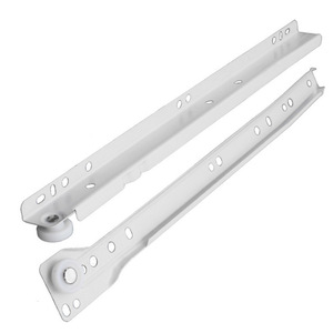 Glissières de tiroir Disney blanches en acier, rails à roulettes à 2 sections pour armoires à tiroirs - Product Image 4