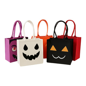 Sac fourre-tout en feutre durable pour enfants, idéal pour Halloween et Noël, sac à bonbons réutilisable pour les fêtes, sac de transport écologique pour cadeaux et souvenirs. - Product Image 1