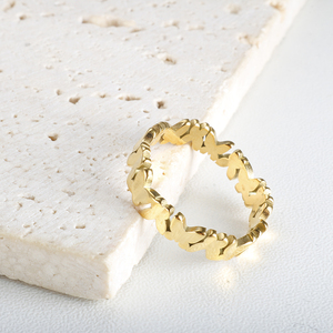Di alta qualità elegante anello a farfalla dorato <span class=keywords><strong>per</strong></span> donna placcato in <span class=keywords><strong>oro</strong></span> carino dolce anniversario anello nuziale gioielli in acciaio inossidabile - Product Image 6
