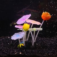Aquarium décoratif PKY avec méduses simulées, coraux fluorescents, plantes aquatiques, feuilles de lotus, champignons