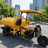 Triciclo Dongdao de Carga Pesada con Tanque de Agua de 300cc y 2000L, Carrocería Abierta de Acero Anticorrosión para Transporte de Carga y Suministro de Agua Rural