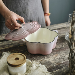 Pentola in Ghisa Smaltata a Forma di Fiore con Doppio Manico, Vendita Diretta dalla Fabbrica - Product Image 3