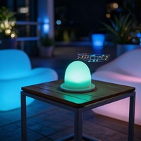 Lampe sphérique LED portable rechargeable avec logo personnalisé, audio sans fil, pour café et bar