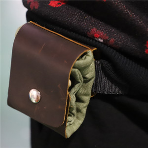 Pochette de cueillette en toile avec boucle de ceinture en cuir, fermeture à cordon, pliable, portable, multicolore, pour la cueillette des baies, outil de camping - Product Image 5