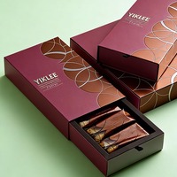Boîte à tiroir personnalisée de style boutique pour truffes au chocolat et biscuits, boîtes cadeaux avec logo en estampe à chaud pour desserts et sucreries