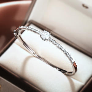 XL1475 Women's <b>White</b> <b>Gold</b> Diamond <b>Bracelet</b> Round Brilliant Cut D Color GIA Certified Minimalist Everyday Wear - Product Image 3