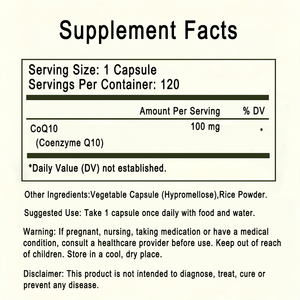 Capsules de CoQ10 100 mg par dose, 120 capsules végétales, Complément alimentaire Coenzyme Q10 OEM ODM Marque privée - Product Image 2