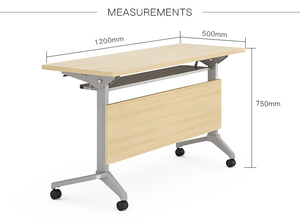 Hiện đại Modular gấp bàn với bánh xe cho văn phòng nhà hoặc trường đào tạo bán buôn sắt MFC nghiên cứu bảng - Product Image 3