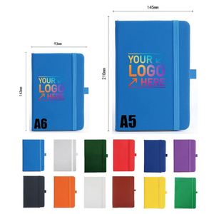 Custom <b>A5</b> A6 Elastic Strap Pu Journal Diary Notebook Printed Brand Logo Diary <b>Notepad</b> Note Book Wholesale PU Leather Notebook - Product Image 5