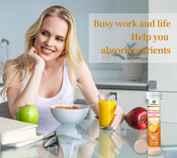 Vitamine C Blanchiment de la peau Orange Douce pilules Suppléments Saveur Comprimés effervescents à la vitamine C Comprimés VC Ca Fe Zn Se