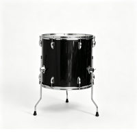 Vente en gros de tambour tom de scène en bois de peuplier de 16 pouces, réglable, monocouche, avec peaux en polyester, pour batterie